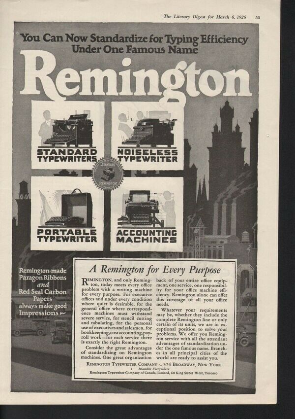 1926 REMINGTON TYPEWRITER ACCOUNTING SECRETARY NEW YORK15753