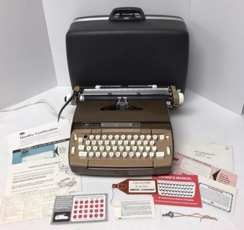 Vtg SMITH CORONA CORONET 12 Electric Typewriter WOOD GRAIN & Case
