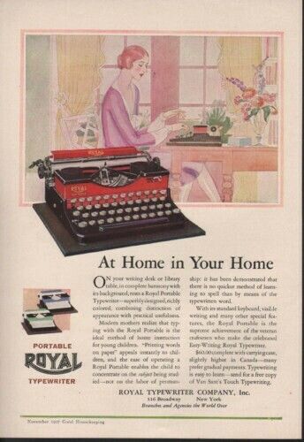 1927 ROYAL TYPEWRITER MACHINE WOMAN TYPING 9639