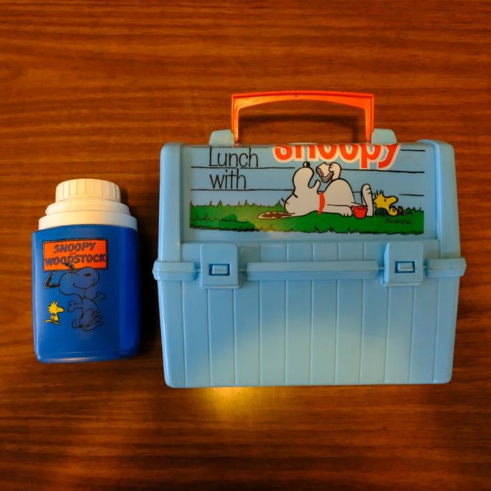 Snoopy vintage lunch box with matching thermos