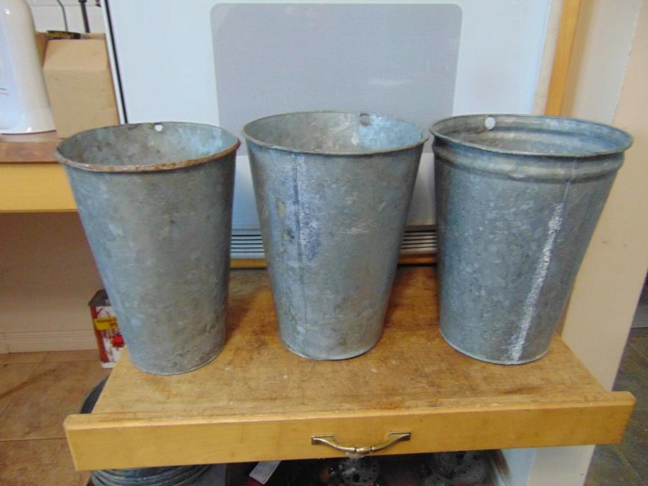 3 maple syrup sap bucket old galvanized buckets planter flowers  # 6893