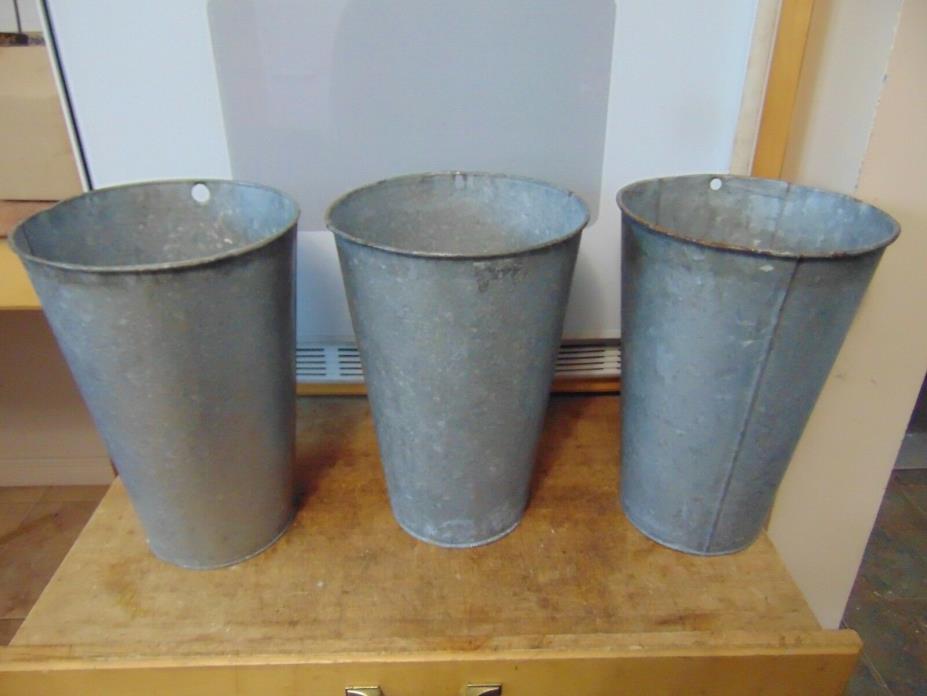 3 maple syrup sap bucket old galvanized buckets planter flowers  # 6894