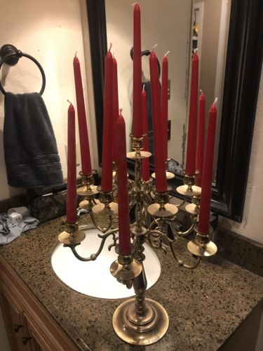 Baldwin Brass Twelve Arm Thirteen Candle Candelabra - Good