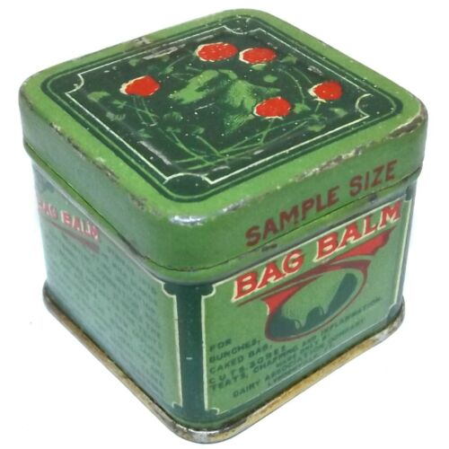 Vintage Sample Size Bag Balm Cattle Salve Ointment Tin Advertising  Tin - Full