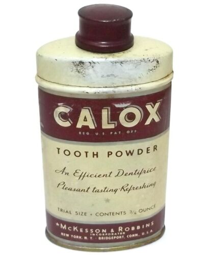 Vintage NOS McKesson & Robbins Calox Tooth Powder Advertising  Tin Trial Size Ca