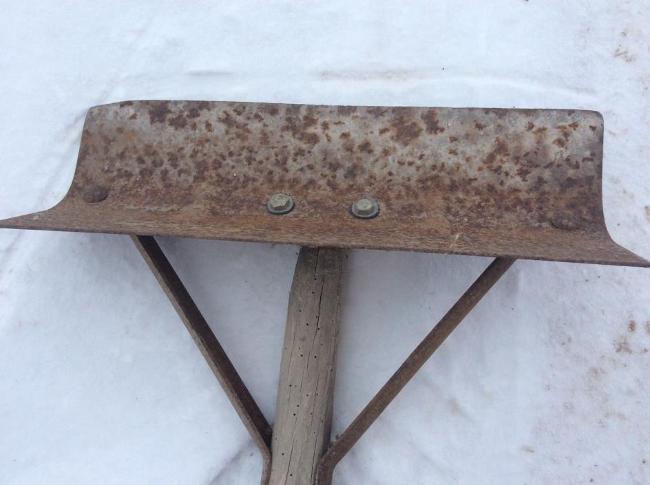 Antique vintage farm tool barn cleaning gutter scraper? Homemade Wood Handle