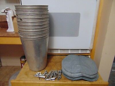 100 maple syrup aluminium sap buckets  +100 lids covers + 100 taps spiles spouts