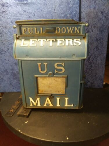 Antique 1894 Cast Iron U.S. Mail Box Reading Stove Works Post Office bracket