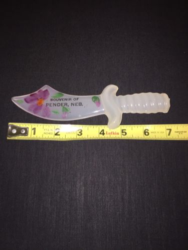 Vintage Pender Nebraska NE Glass Souviner Knife Advertising