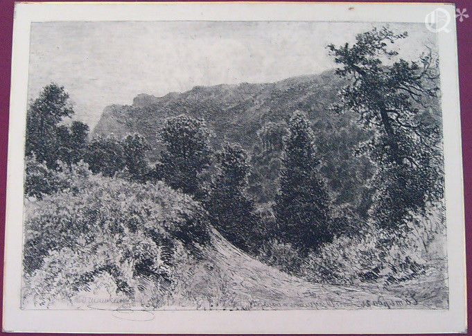 1885 Etchings Ivan Shishkin made ??of silk are unique limited edition