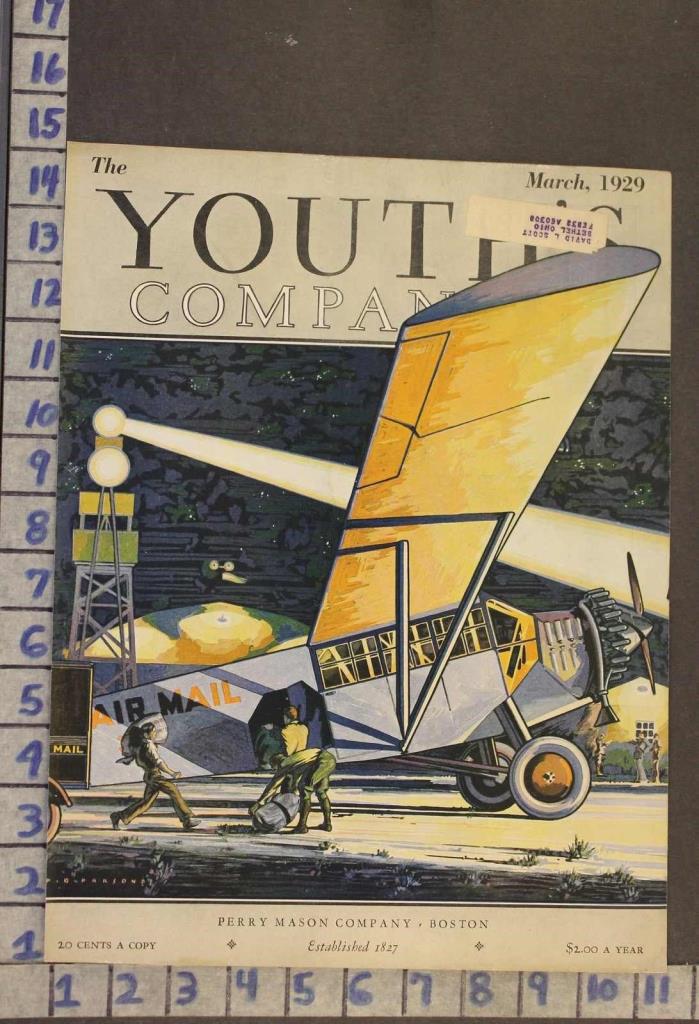 1929 ART DECO AVIATION AIR MAIL PLANE BABY RUTH GUM ILLUS PARSONS COVER  RJ07