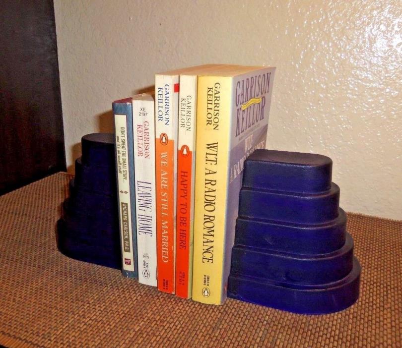 Vintage Art Deco Glass Bookends