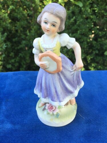 Antique Porcelain SENORITA Mexico Spain Cha Cha Tambourine LADY DANCING SENORA