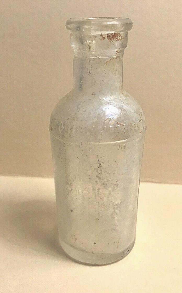 VTG Antique Phenique Chemical Co St.Louis MO Apothecary  Iridescent Glass Bottle