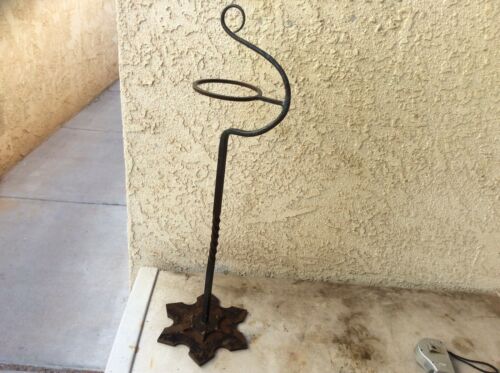 Homemade Cast Iron Art Deco Floor Ashtray Smoking Stand Estate Find