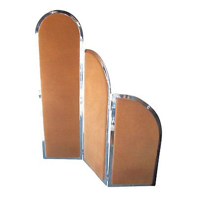 1004-601: Mid-Century Modern Chrome Room Divider Floor Screen