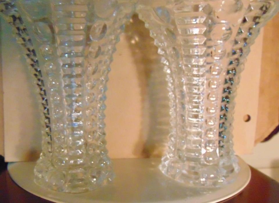 Pair. glass vases,Depression?