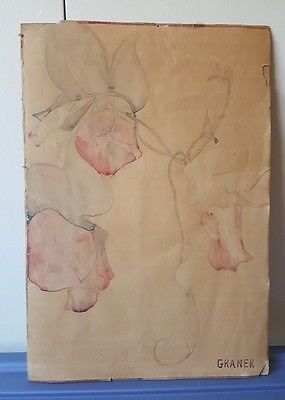 GRANER WATER COLOR FLOWERS PAINTING 1950'S OR BEFORE