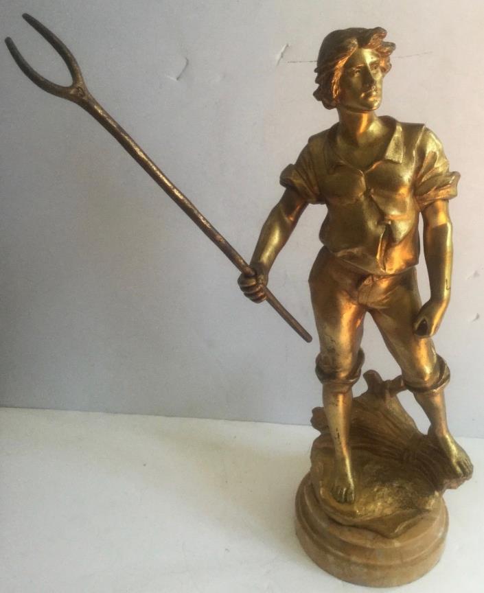 EDOUARD DROUOT BRONZE Original French Art Nouveau Bronze Sculpture Man