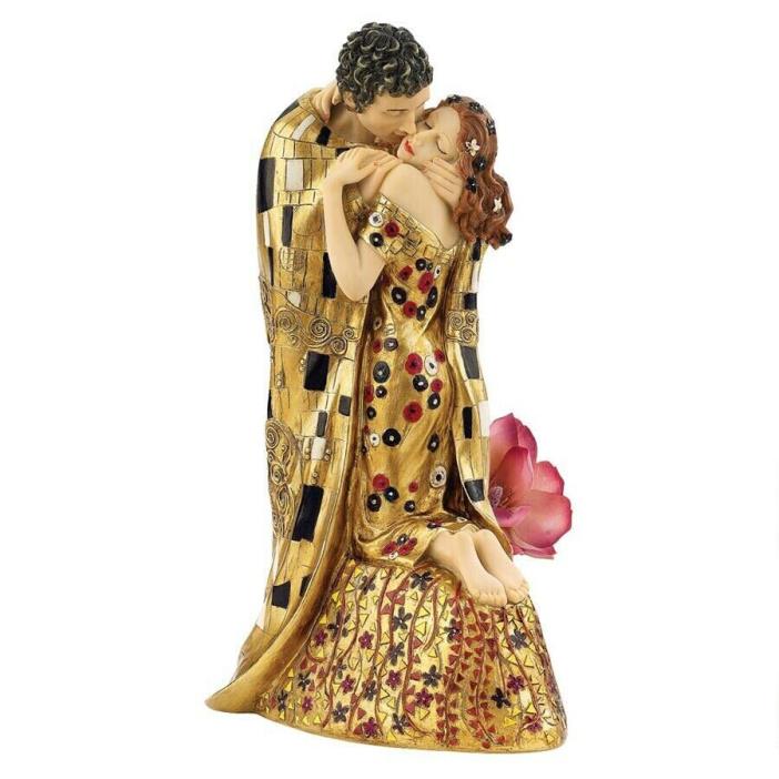 Art Nouveau Replica the Kiss Sculptural Statue by by artist Gustav Klimt