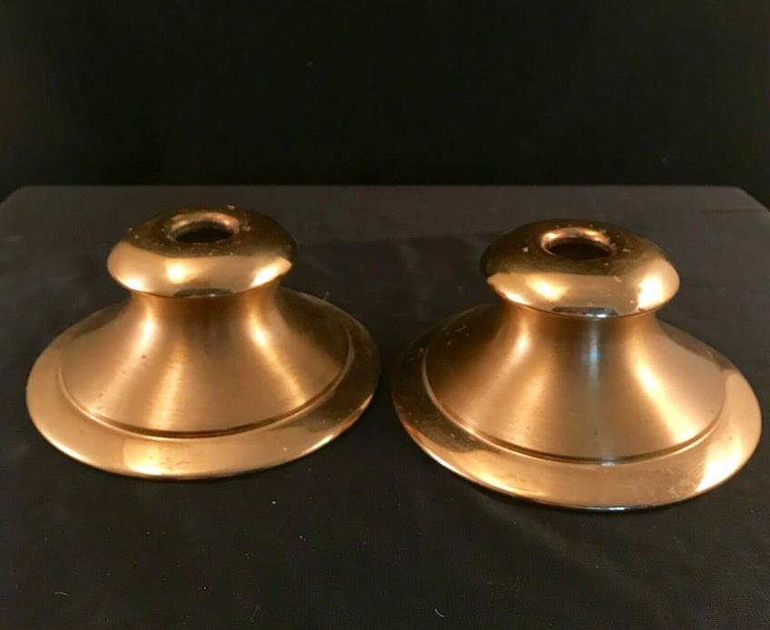 MidCentury Arts & Crafts Pair Of Copper Candle Holders Saxton Inc California Cpr