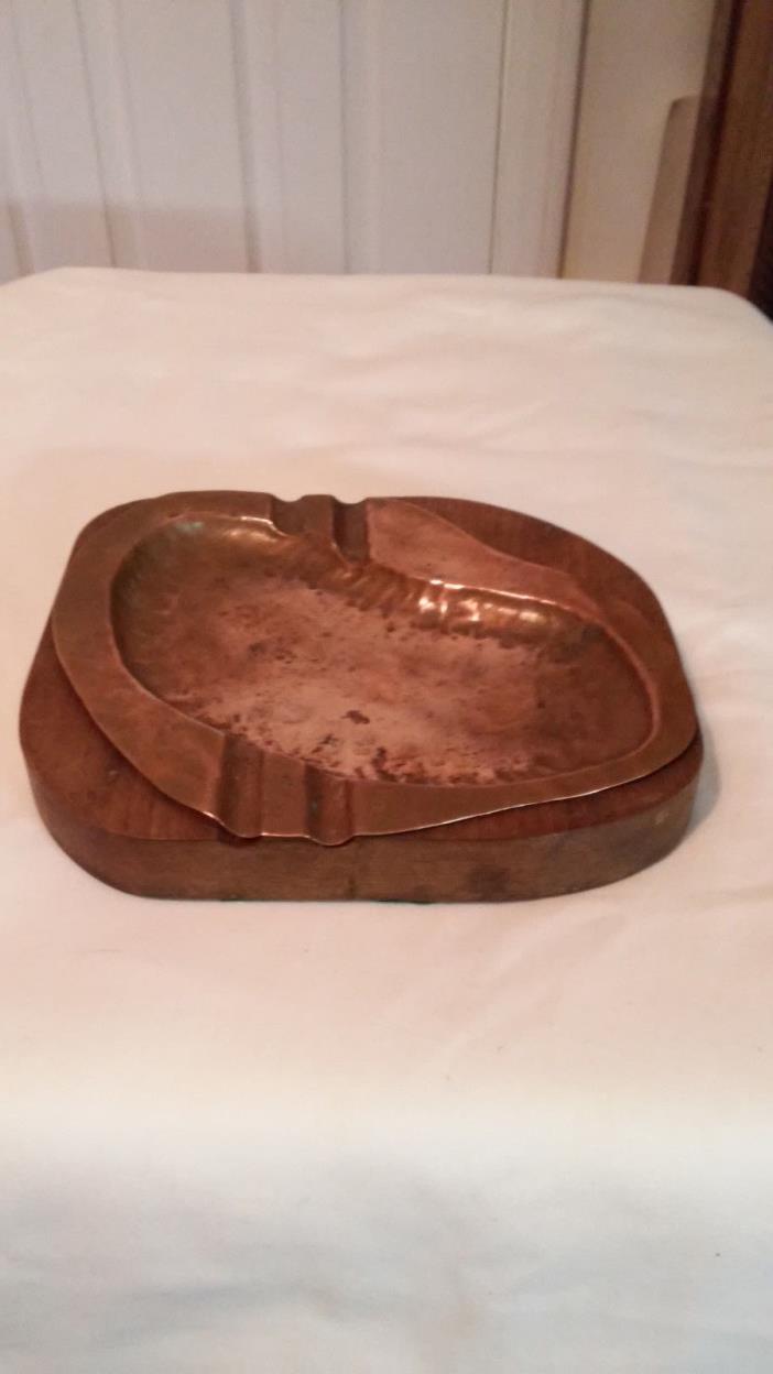 Arts & Crafts Hammered Copper Ashtray