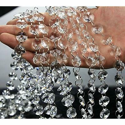 VOVOV Beaded Trim 10 Pack (1000CM/30.5FT) Clear Crystal Garland Chandelier Beads