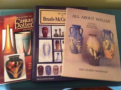 3 Books - Camark, Brush Mccoy & Weller Potteries Collector Books - Arts Crafts