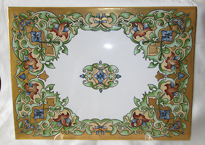 RARE Antique Arts & Crafts Tressemann & Vogt T & V LIMOGES Porcelain Tile Plaque