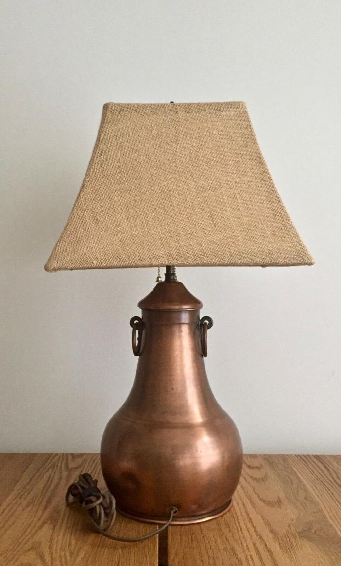 Antique Arts and Crafts Copper Table Lamp w/o shade