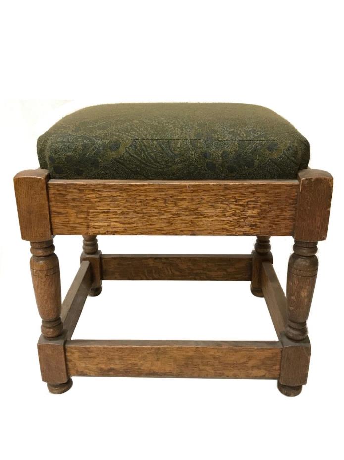 Handsome 1910 Arts and Crafts Stickley Era Mission Oak Foot Stool Thick, Sturdy