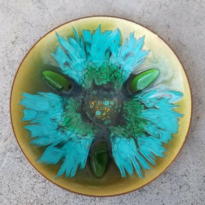 Vintage Edward's Star for Georg Jensen Enamel on Copper Dish
