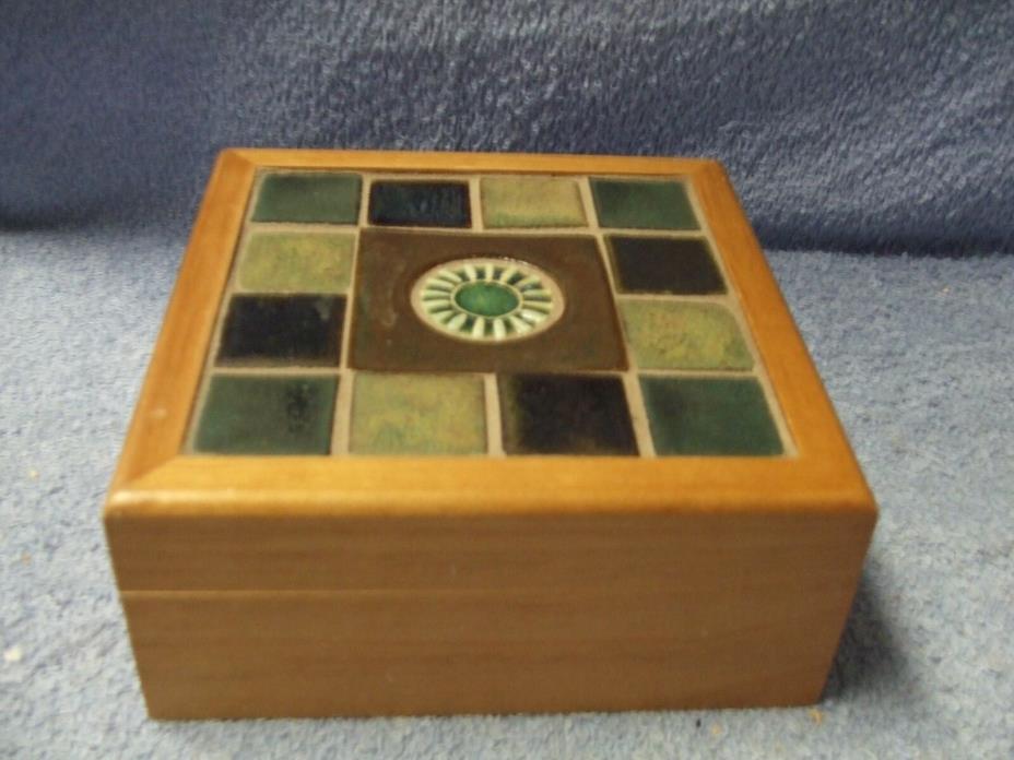Modern INLAID WOOD BOX, Geometric MOSAIC Glass Stone
