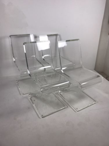 Absolutely Fabulous Set Of 4 Vintage Mid-Century Modern Lucite “Z” Chairs 1960’s