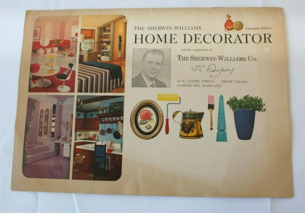 MCM 1966 Sherwin-Williams Paint Home Decorator Centennial Catalog Cumberland MD