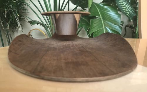 Cool Mid-Century Curved Rainbow Teak Wood Tray w/ Stako Cup Sweden Vintage Rare