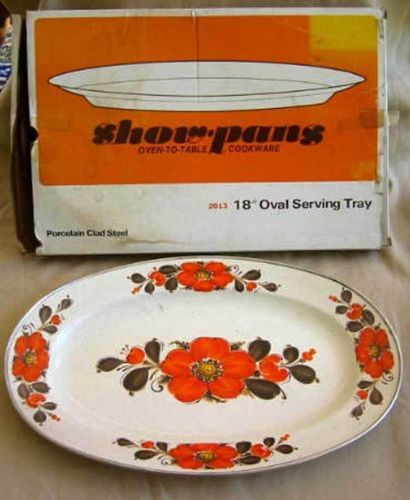 Modernist Mid Century New in Box Vintage 60s Show Pan Server Serving Platter 18