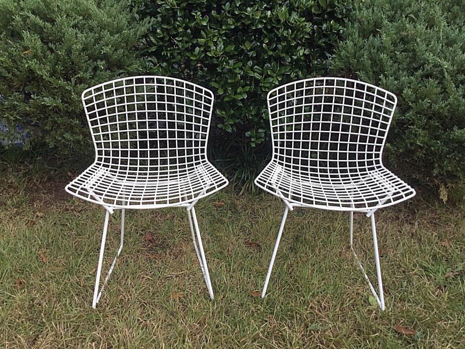 PAIR ~ 2 Vintage HARRY BERTOIA for KNOLL Mid Century Mod Wire Dining Side Chairs