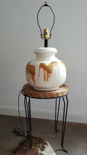 Mid Century Modern Lava Drip Glaze Ceramic Table Lamp