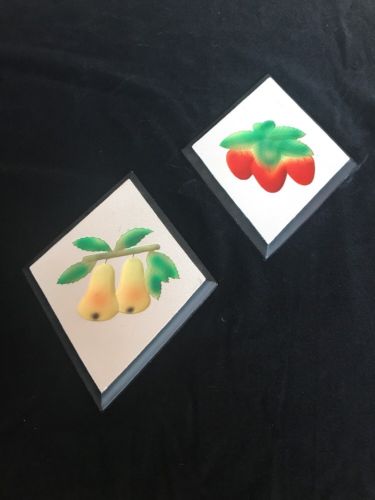 MCM Modern Art co Milwaukee Wall Art Fruit Pears Strawberries Black Diamonds 9”