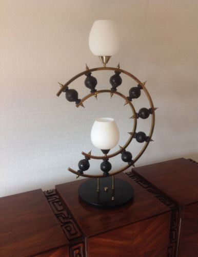Mid-Century Gio Ponti Style Brutalist Lamp Brass Lamp