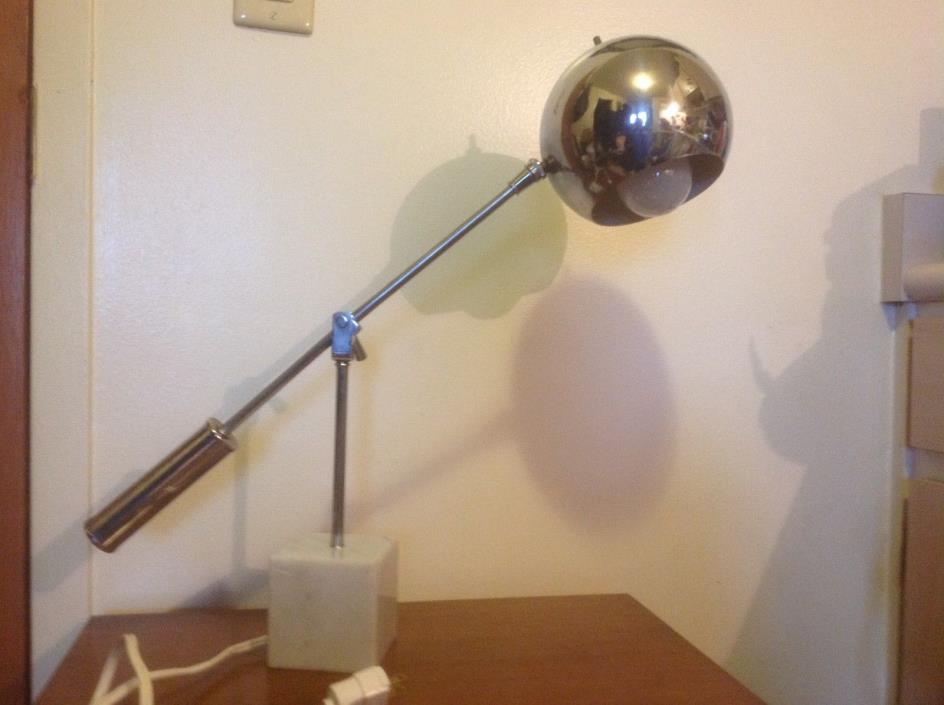 60s Mid Century MODern CANTILEVER EYEBALL Lamp By SONNEMAN ~ Adjustable Desk Lam