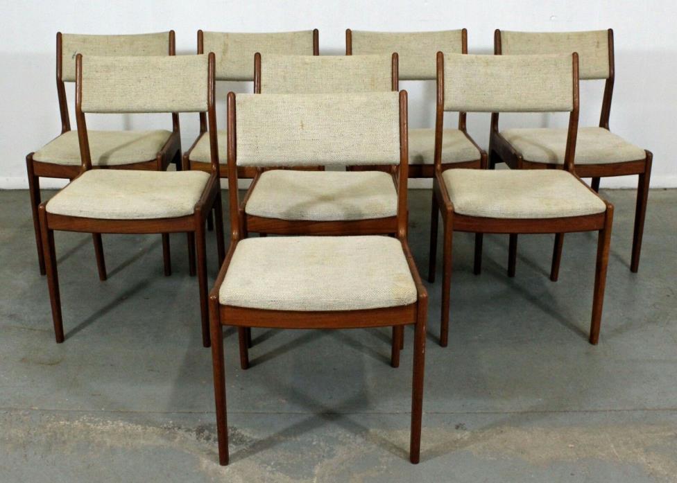 Set of 8 Mid-Century Danish Modern Teak Dining/Side Chairs