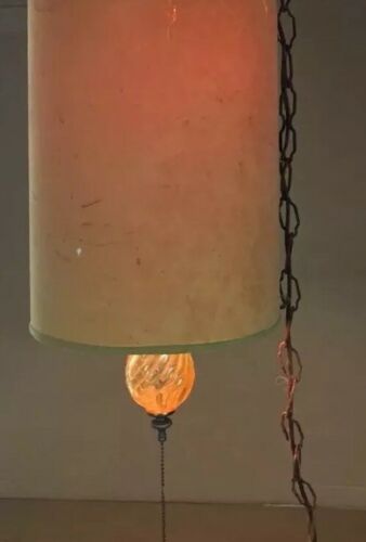 Vintage Antique Swag Lamp ( 1940’s ).   Great Shape EXCEPT For The SHADE