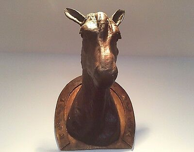 ANTIQUE 19TH C. FRENCH WALL  EQUESTRIAN HORSE HEAD TROPHY WALL MOUNT HANGING