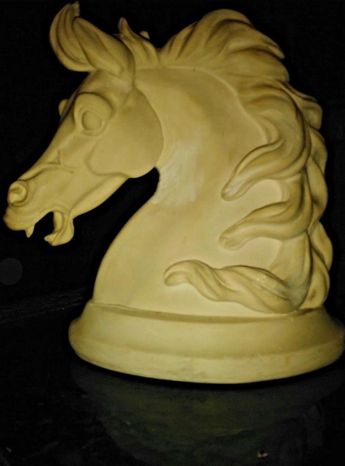 Mid Century 'Universal Statuary Corp' 1961 White Stallion Horse Head Statue