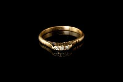ANTIQUE DIAMOND 18K GOLD BAND RING D109-07