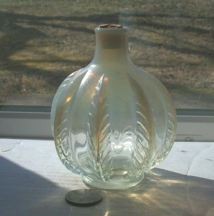 NICE  FANCY MILK GLASS PERFUME BOTTLE