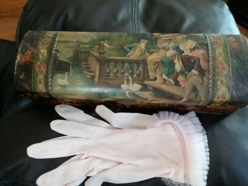 Beautiful Victorian Ladies Vanity Celluloid Glove Box with curved lid.