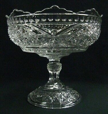 Antique Victorian Large Glass Footed Fruit Bowl 